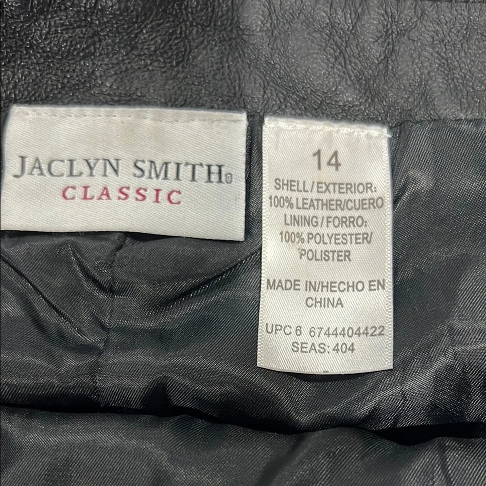 Vintage Jaclyn Smith Elegant Black Leather Skirt Sz 14